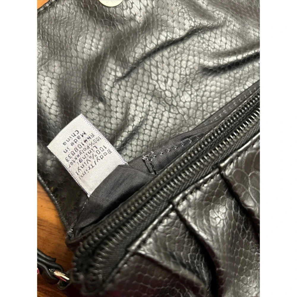 Vintage JL Black‎ Python Print Wristlet Wallet